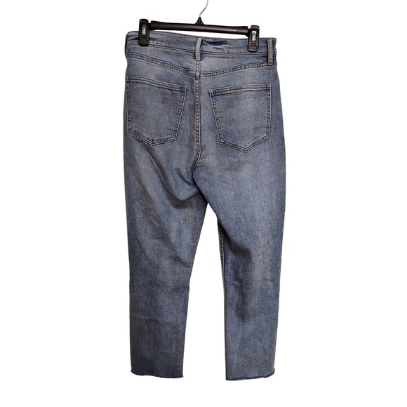 Gap Women Cigarette Skinny Jeans Size 10 Blue Stretch Distressed Denim Buttonfly - Picture 3 of 12